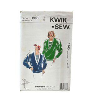 Kwik Sew 1960 Pattern Misses Sizes XS-XL V-Neck Pullover Sweater Vintage
